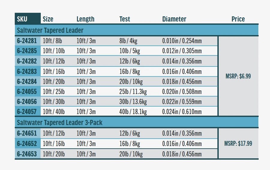 Rio Saltwater Leader 10'